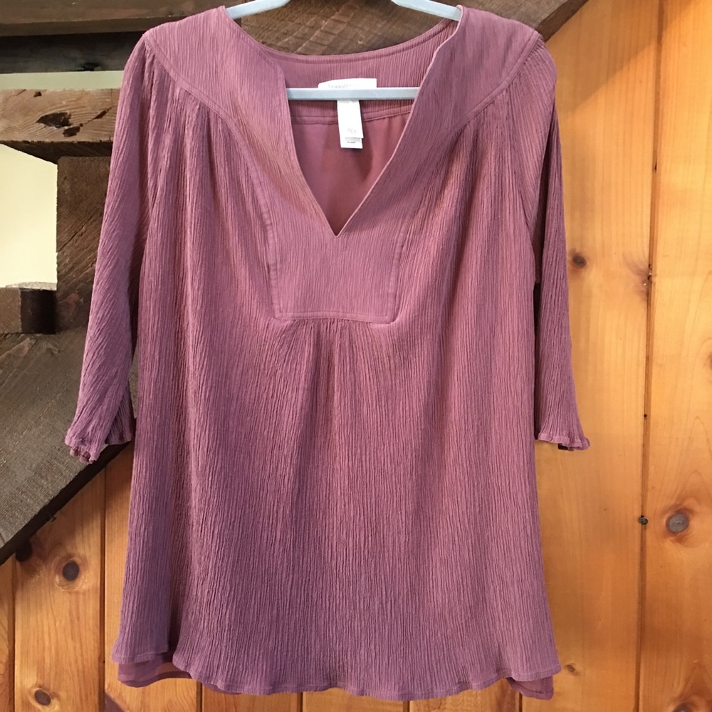 Laundry by design dusty rose silk ribbed tunic